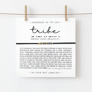Carte et bracelet code Morse tribu, cadeau tribu, bracelet meilleur ami, cadeau meilleur ami, voyage entre filles, gang de filles, âme soeur, cadeau petite amie