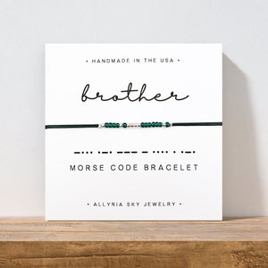 Bracelet « frère » code Morse avec carte, cadeau frère, bracelet frère, cadeau frère soeur, cadeau d'anniversaire frère, cadeau de remise des diplômes frère