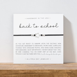Bracelet cadeau avec carte « Rentrée scolaire », bracelet cadeau meilleur ami, rentrée des classes, lycée, université, étudiant de première année, rentrée à l'université