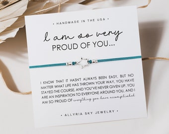 Gift Bracelet with "Proud of You" Card, Good Job, Way to Go, Congratulations, New Job, Promotion, Graduation Gift, Best Friend Bracelet