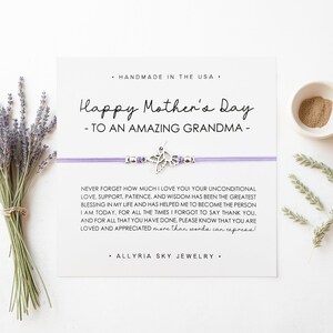 Bracelet cadeau grand-mère avec carte « Joyeuse fête des mères », cadeau grand-mère, cadeau fête des mères pour grand-mère, cadeau grand-mère petite-fille