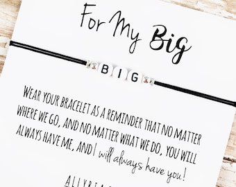 Big Little Sorority Sister Bracelet (Single or Set) | No Matter Where | Big Sister, Little Sister Gift | Sorority Reveal Gift Jewelry