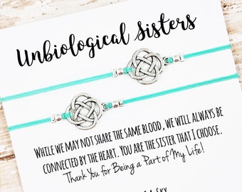 Unbiological Sister Bracelet Set | Best Friend, Soul Sister Bracelets | Big Little Sorority | Best Friend Gift Jewelry | Matching Bracelets