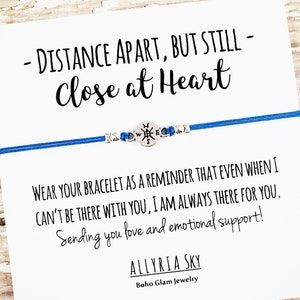 Bracelet d’amitié avec carte « There for You » | Bracelet cadeau à distance | | d’amour et de soutien Miss You | | cadeaux Best Friend Distanciation sociale