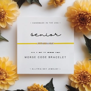Carte et bracelet cadeau code Morse « senior », rentrée des classes, cadeau de rentrée universitaire, lycée, senior, cadeau pour elle, cadeau pour lui