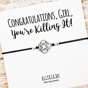 Bracelet d’amitié avec carte de félicitations | Bracelet Meilleur Ami | Félicitations Gift pour son | Nouvel emploi, promotion, cadeau de fin d’études