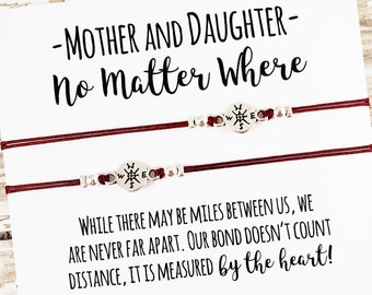 GBTBYS 2 Pcs Sisters Bracelets - Engraved Natural Stone Bracelets, Mother Daughter Gift Set