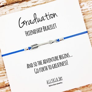 Bracelet d’amitié Charm avec carte « Graduation » | BFF, Meilleur ami, Fille, Fils, Cadeau de fin d’études Bijoux | Pour elle, lui, diplômé