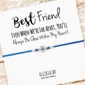 Bracelet d’amitié | | cadeaux Best Friend | des amis interurbains Carte d’adieu | | de bracelet Compass Bracelet Meilleur Ami | Cadeau Miss You