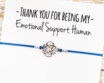 Friendship Bracelet with "Emotional Support Human" Card | Best Friend Gift | Thank You Gift | Friend Encouragement | Social Distancing