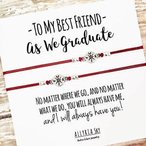 Ensemble de deux bracelets Best Friend avec carte de graduation | BFF, Meilleur ami, Diplômé, Cadeau de fin d’études Bijoux | Bracelets d’amitié assortis