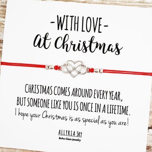 Best Friend Bracelet with &quot;Christmas&quot; Card | Friend, Family Christmas Gift | Best Friend Gift | With Love at Christmas | Stocking Stuffer