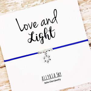Bracelet cadeau Hanoukka avec carte « Amour et Lumière » | Bracelet Meilleur Ami | Joyeux cadeau hanoukka | | de la carte de Hanoukka Meilleur ami Hanoukka Cadeau