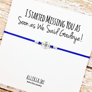 Bracelet Meilleur Ami | Adieu cadeau | | de bracelet Compass | de carte Je te manque Bracelet d’amitié | Cadeau d’amitié à distance