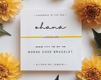 Morse Code "Ohana" Bracelet, Ohana Gift, Family Gift, Soul Sister, Chosen Sister, Bonus Family, Best Friend Bracelet, Best Friend Gift