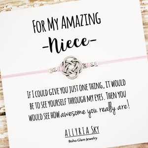 Bracelet d’amitié avec carte « Nièce » | Cadeau nièce, Bracelet nièce, Bijoux nièce, Cadeau anniversaire nièce, Cadeau tante et nièce, Cadeau de tante et nièce, Cadeau de tante