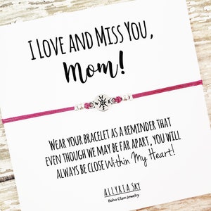Mom Bracelet with &quot;Love and Miss You&quot; Card | Long Distance Gift for Mom | No Matter Where | Mother Daughter Gift Jewelry | Mother&#39;s Day Gift