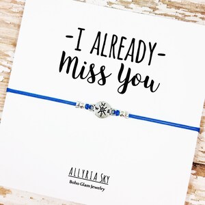 Bracelet d’amitié avec carte « I Miss You » | Adieu cadeau | Bracelet cadeau Meilleur Ami | S’en aller, déménager, cadeau de fin d’études Bijoux
