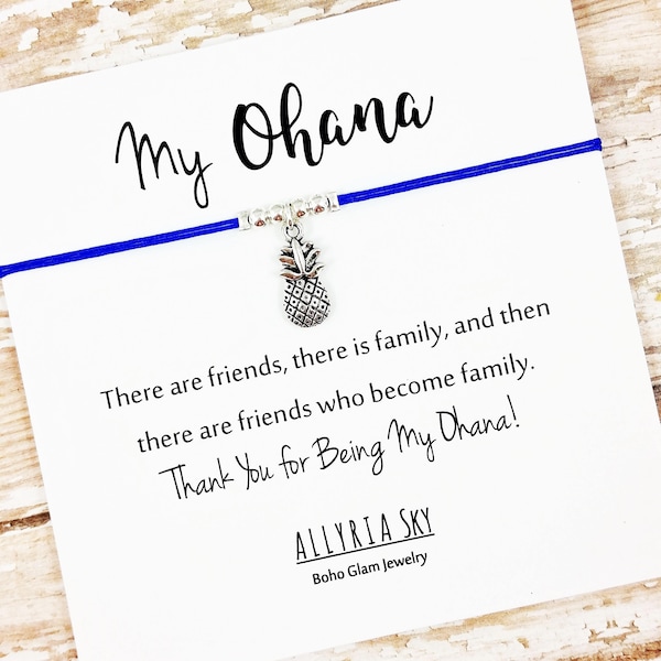 Ohana Friendship Bracelet | Best Friend Bracelet | My Ohana | Pineapple Jewelry | Family, Best Friend Gift Jewelry | For Her, Him, Friend