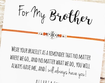 Friendship Bracelet with "For My Brother" Card | Brother Gift | Brother Bracelet | Brother Birthday | Long Distance Brother | Brother Sister