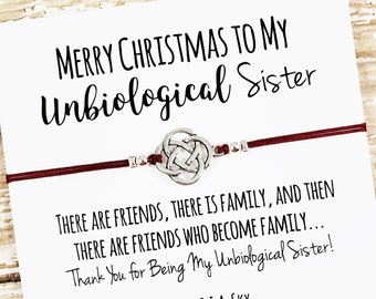 Merry Christmas Unbiological Sister Friendship Bracelet | Best Friend Bracelet | Big Little Sorority | Soul Sister, Best Friend Gift