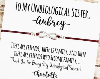 Unbiological Sister Friendship Bracelet with Personalized Card | Best Friend Bracelet | Big Little Sorority | Soul Sister, Best Friend Gift