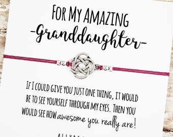 Friendship Bracelet with "For My Granddaughter" Card | Granddaughter Gift Bracelet, Granddaughter Birthday, Grandma Granddaughter Gift
