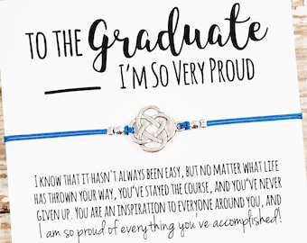 Gift Bracelet with "So Very Proud" Graduation Card | Proud of You, Graduation Gift Jewelry | High School, College Graduation | Gift for Grad