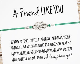 Pulsera de mejor amigo con tarjeta de amistad / Regalo de mejor amigo / No importa dónde / Soul Sister, BFF, Bestie Gift / Regalo de cumpleaños de mejor amigo