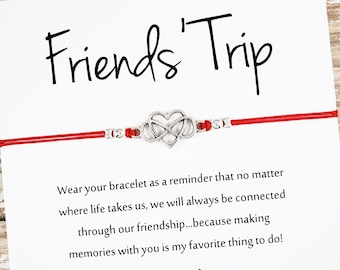 Best Friend Bracelet with "Friends Trip" Card | Girls Trip Gift, Girls Getaway, Girls Weekend Gift, Friendship Bracelet, Best Friend Gift