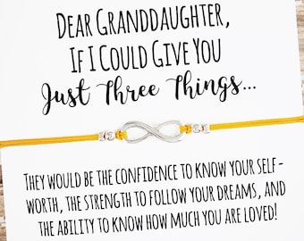 Friendship Bracelet with "Dear Granddaughter" Card | Granddaughter Gift Bracelet, Granddaughter Birthday, Grandma Granddaughter Gift