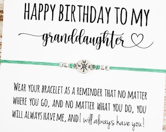 Gift Bracelet with "Happy Birthday Granddaughter" Card | Granddaughter Birthday Gift, Granddaughter Bracelet, Grandma Granddaughter Gift