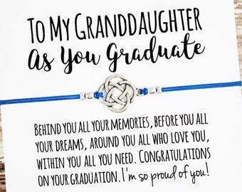 Gift Bracelet with "To My Granddaughter" Graduation Card, Granddaughter Graduation Gift, Grandmother Granddaughter Gift, High School College