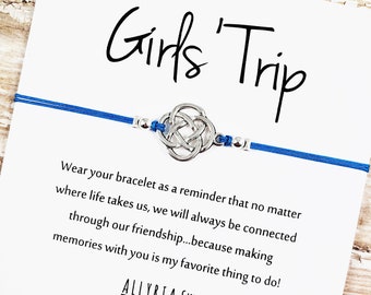 Friendship Bracelet with "Girls Trip" Card | Girls Trip Gift, Girls Getaway Gift, Girls Weekend Gift, Best Friend Bracelet, Best Friend Gift