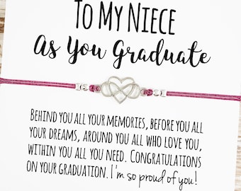 Gift Bracelet with "To My Niece" Graduation Card, Niece Graduation Gift , Aunt Niece Gift , Niece Graduation, High School, College Graduate