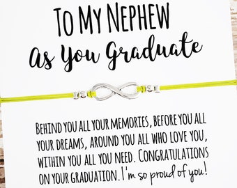 Friendship Bracelet with Nephew Graduation Card | Nephew Graduation Gift | Aunt Nephew Gift | Nephew Graduation | High School, College Grad
