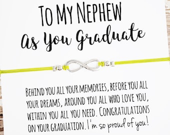 Friendship Bracelet with Nephew Graduation Card | Nephew Graduation Gift | Aunt Nephew Gift | Nephew Graduation | High School, College Grad