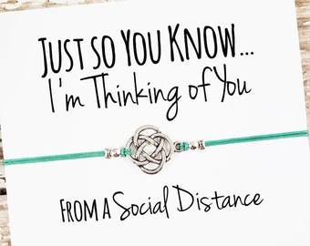 Friendship Bracelet with "Thinking of You" Card | Social Distance, Social Distancing, Encouragement, Miss You Gift | Best Friend Bracelet