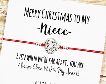 Gift Bracelet with "Merry Christmas to My Niece" Card | Niece Christmas Gift | Niece Christmas Card | Gift for Niece | Aunt Niece Gift