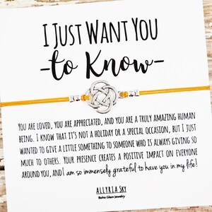 Cadeau du meilleur ami avec carte « Je veux juste que vous sachiez », bracelet du meilleur ami, soutien, encouragement, penser à vous, cadeau d’appréciation