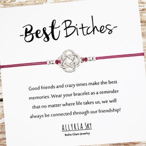 Friendship Bracelet with "Best Bitches" Card | Best Friend Bracelet, Best Friend Gift, Soul Sister, BFF, Bestie Gift, Girls Trip Gift