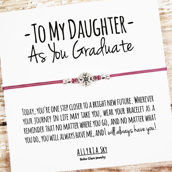 Daughter Gift Bracelet with "To My Daughter" Graduation Card, Mother Daughter Gift, Daughter Graduation Gift, High School, College Graduate