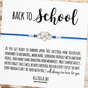 Bracelet de l'amitié avec carte « Rentrée scolaire » | Bracelet meilleur ami | Cadeau meilleur ami | Lycée, Collège, Première année, Cadeau de remise des diplômes