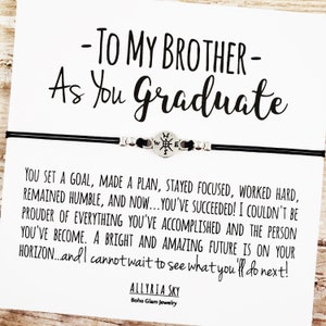Bracelet cadeau avec carte de graduation « Brother », cadeau de graduation de frère, cadeau de frère de soeur, remise de diplôme de frère, lycée, diplômé d'université