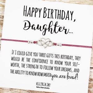 Daughter Birthday Gift, Daughter Bracelet, Daughter Gift, Daughter Birthday Card, Daughter Jewelry, Mother Daughter Gift, Birthday Daughter