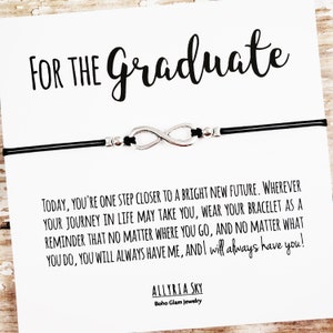 Bracelet d’amitié avec carte de fin d’études, cadeau de meilleur ami, cadeau de fin d’études, lycée, diplômé d’université, au revoir, Miss You, cadeau ici pour vous