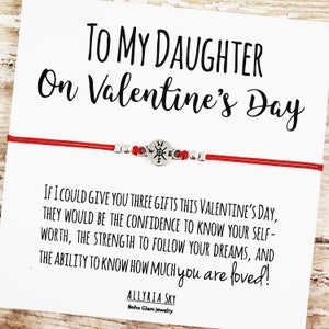 Cadeau de Saint-Valentin fille, Bracelet fille, Bijoux de Saint-Valentin fille, Cadeau de Saint-Valentin mère-fille, Cadeau de fille, Carte fille