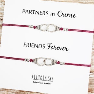 Best Friend Bracelet Set Thelma Louise Gun Handcuffs Friends Sisters Jewelry
