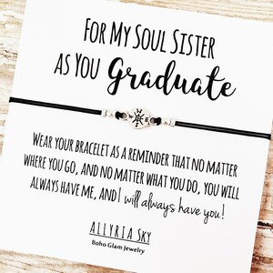 Bracelet d’amitié avec carte de graduation Soul Sister | Bracelet cadeau de graduation Soul Sister | BFF, | cadeau du meilleur ami Lycée, Collège