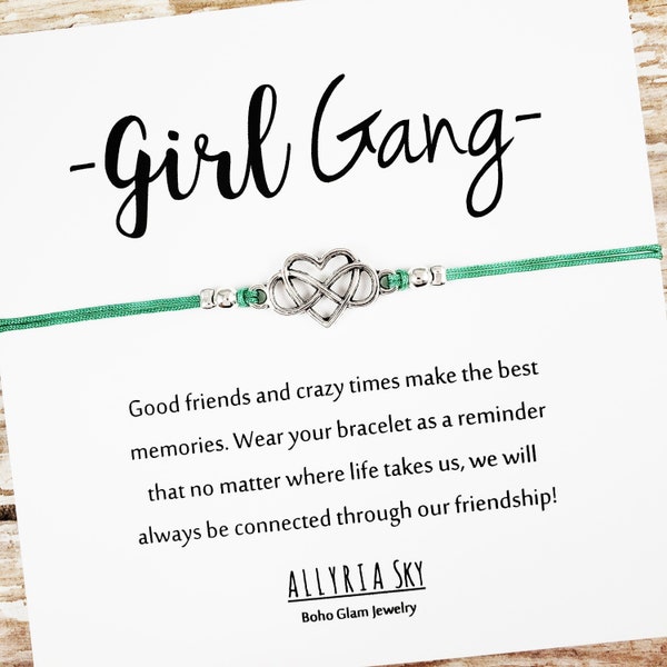Friendship Bracelet with "Girl Gang" Card | Best Friend Gift | Best Friend Bracelet | Big Little Sorority | Soul Sister, BFF, Bestie Gift
